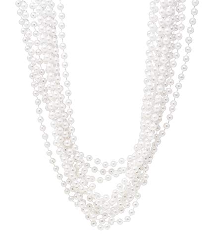 Product Cover 24 Pack Pearl Necklaces For Women - Realistic Looking Fake Pearl Necklace Costume Jewelry - Tea Party Favors & Great Gatsby Party Decorations - Each Necklace Includes 7mm Faux Pearls On 48