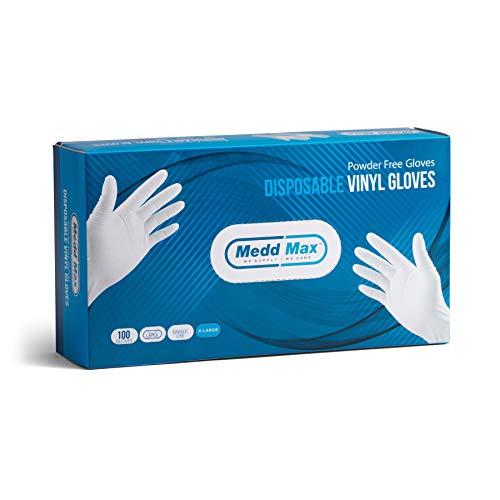 Product Cover Disposable Vinyl Gloves Powder Free Latex Free Allergy Free Multi-Purpose Heavy Duty Super Strength Cleaning Gloves Food Grade Kitchen Gloves (100 Extra Large Gloves)
