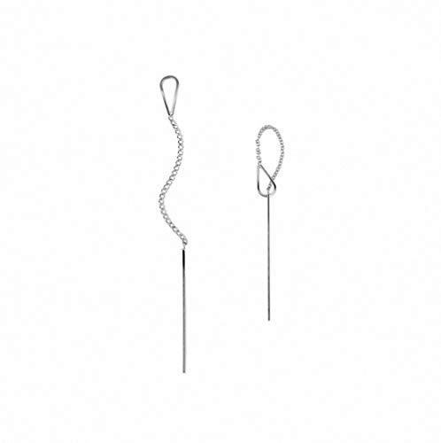 Product Cover megko 925 Sterling Silver Tassel Threader Dangle Earrings Teardrop Long Chain Ear Line for Women Girls