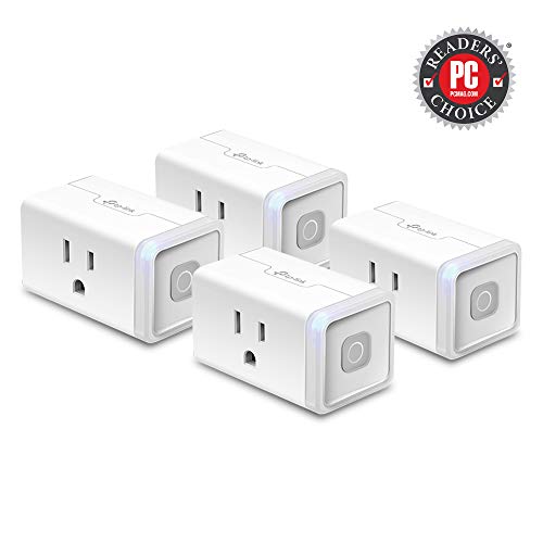 Product Cover Kasa Smart WiFi Plug Lite by TP-Link (4-Pack) 12 Amp, Reliable Wifi Connection, No Hub Required, Works with Alexa Echo & Google Assistant (HS103P4) - White