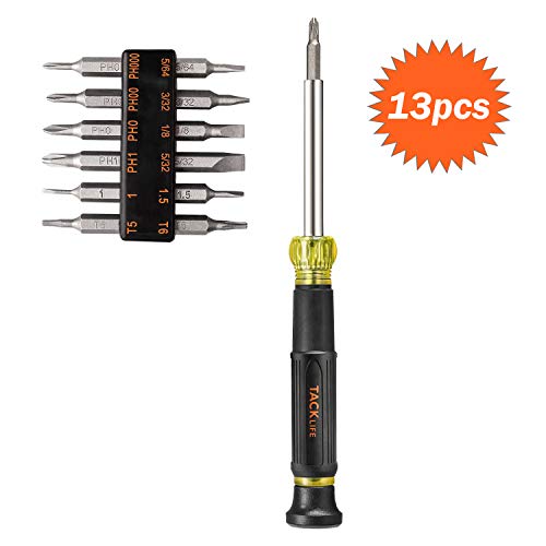 Product Cover Tacklife Multi-Tool Screwdriver Set, 12-in-1 Precision Screwdriver with Exchangeable Industrial Strength Bits, with CA+TPR handle and S2 alloy steel head-HSS5A