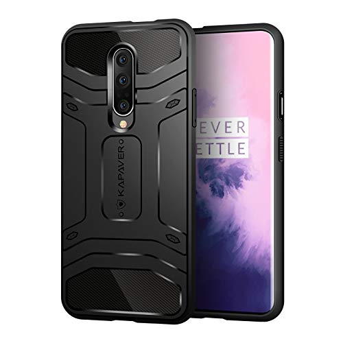 Product Cover KAPAVER® Back Cover Case Compatible for OnePlus 7 Pro/One Plus 7 Pro Case Tough Rugged Solid Black Shock Proof Slim Armor Back Cover Case