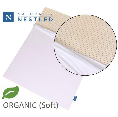 Product Cover Certified Organic 100% Natural Latex Mattress Topper - Soft - 3 Inch - Queen Size - Organic Cover Included.