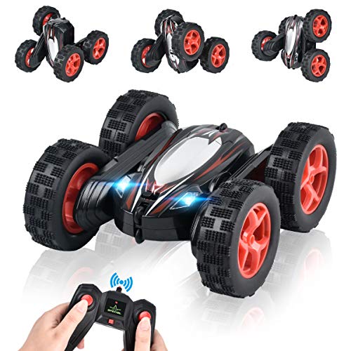 Product Cover ArgoHome RC Stunt Car RC Car Remote Control Car, 360 Degree Flips Double Sided Rotating Race Car, Remote Controlled Car for Kids, 4WD Monster Truck Tumbling Crawler Vehicle, Best Gift for Kids, Black