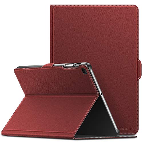 Product Cover Infiland Samsung Galaxy Tab A 10.1 2019 Case, Multiple Angle Stand Cover Compatible with Samsung Galaxy Tab A 10.1 Inch Model SM-T510/SM-T515 2019 Release Tablet, Dark Red