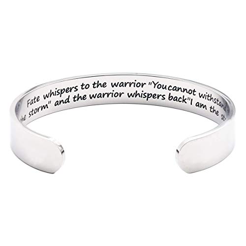 Product Cover ALoveSoul Encouragement Bracelet Warrior Bracelet - Fate Whispers to The Warrior ''You Cannot Withstand The Storm'' I Am The Storm Inspirational Jewelry Gifts for Women Her