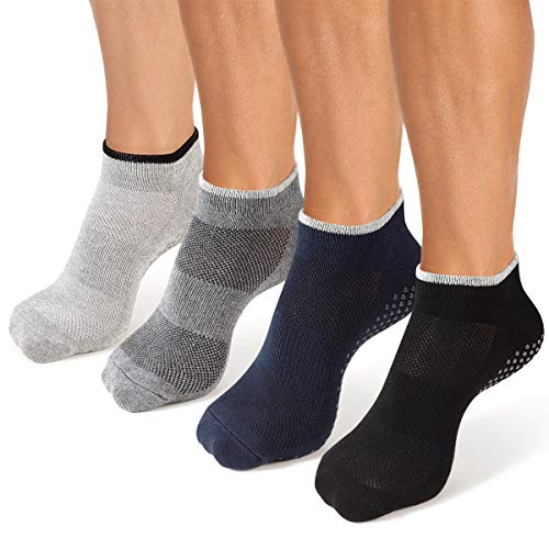 Product Cover Men's Yoga Socks Non Slip Skid Pilates Ballet Barre with Grips for Men and Women Adult by Cooque
