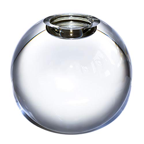 Product Cover Le Sens Amazing Home Large Crystal Ball Candle Holder, 4.2 inches Height, 4.7 inches Width Prepackaged Elegant Heavy Solid Glass Tealight Holder Centerpiece for Home Decor, Wedding and Anniversary