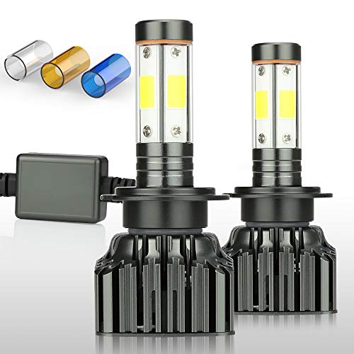 Product Cover H7 Led Headlight Bulbs 100W Low Beams 12000LM Super Bright High Beams Kits 3000K Yellow 6000K White 8000K Ice Blue 4 Sides Car Truck Headlamps ZDATT