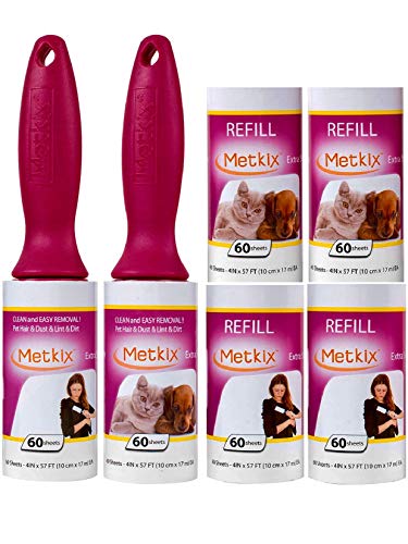 Product Cover Metkix Lint Rollers for Pet Hair Remover,Extra Sticky -Upgraded Handles- Pet Lint Brush Fur Lint Remover,Cat Dog Hair Remover for Furniture and Clothes Total 360 Sheets