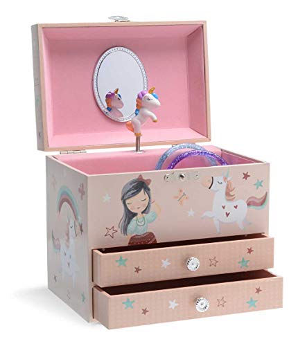Product Cover Jewelkeeper Rainbow Unicorn Musical Jewelry Box with 2 Pullout Drawers, The Unicorn Tune