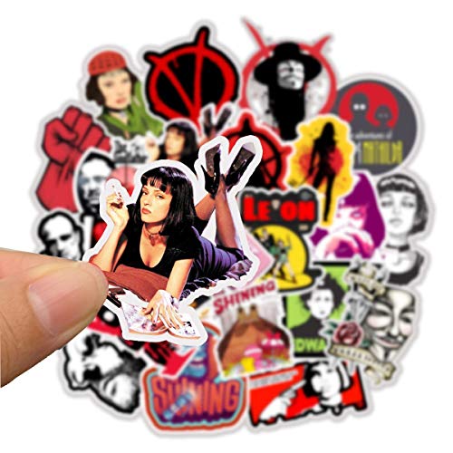 Product Cover USA Classic Movie Character Stickers Cartoon Laptop Stickers Cute Girl Vinyl Sticker Computer Car Skateboard Motorcycle Bicycle Luggage Guitar Bike Decal 50pcs Pack (Classic Movie Character)