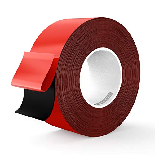 Product Cover LLPT Double Sided Tape Black Acrylic Strong Mounting Tape 2 Inches x 550 Inches Removable Residue Free Waterproof Outdoor Indoor Adhesive