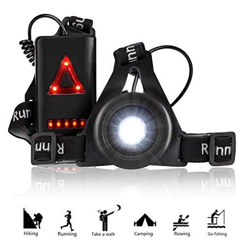 Product Cover RODH Running Jogging Chest Led Running Lights Night Light Walking Safety Back Warning for Runners Joggers Walking Biking Hiking Super Bright with USB Rechargeable Battery Adjustable Strap