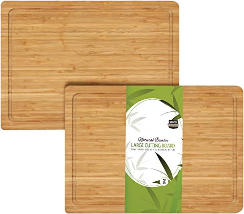 Product Cover Utopia Kitchen Extra Large Bamboo Cutting Board 17 by 12 Inches (Bulk Pack of 2)