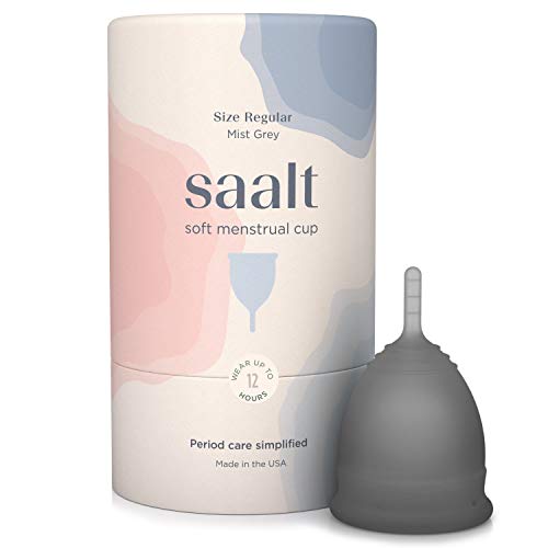 Product Cover Saalt Soft Menstrual Cup - Super Soft and Flexible - Best Sensitive Cup - Wear for 12 Hours - Made in USA