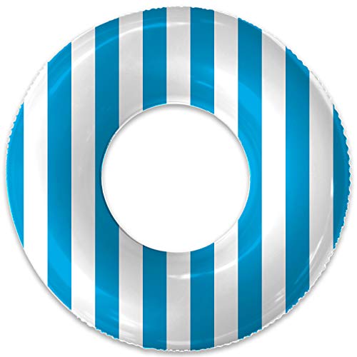Product Cover Float Naked | Pool Tubes with Fun Prints | Celebrity-Approved Tubes for Floating | Fun Swim Floaties for Adults | Great Inner Tube Pool Floaty for All Ages (Blue Stripe)