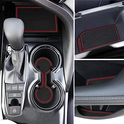 Product Cover Auovo Anti Dust Mats for Toyota Camry 2018 2019 2020 Custom Fit Door Pocket Liners Cup Holder Pads Console Mats Accessories(16pcs/Set) (red)