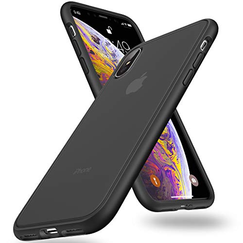 Product Cover Humixx Shockproof Series iPhone Xs Max Case, [Military Grade Drop Tested] [Upgrading Materials] Translucent Matte Case with Soft Edges, Shockproof and Anti-Drop Protection Case-Black