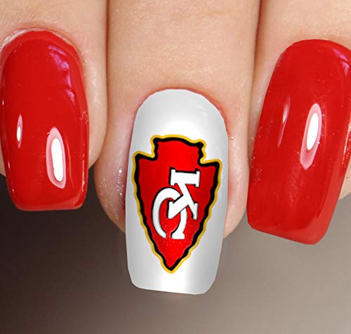 Product Cover Kansas City Chiefs Football Waterslide Nail Art Decals - Salon Quality