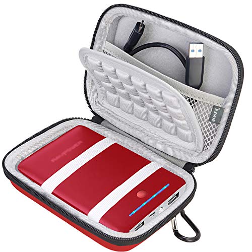 Product Cover BOVKE Power Bank Carrying Case for RAVPower 16750mAh 13000mAh 13400mAh Portable External Charger Battery Power Bank EVA Shockproof Travel Storage Case Bag, Red