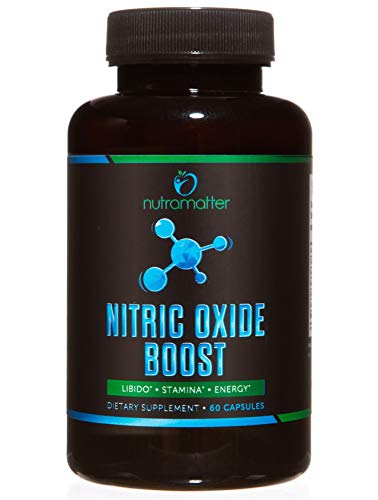 Product Cover Nitric Oxide Booster w/Extra Strength L Arginine (1200 mg) Pre-Workout Amino Acids Training Supplement | Oxygen Vascularity, Lean Muscle Growth, Energy Gains, Libido | 60 Capsules