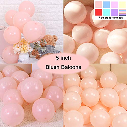 Product Cover Party Pastel Balloons 200 pcs 5 inch Macaron Candy Colored Latex Balloons for Birthday Wedding Engagement Anniversary Christmas Festival Picnic or any Friends & Family Party Decorations-blush balloons