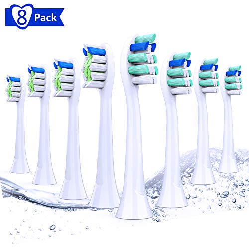 Product Cover Viccioo Toothbrush Heads, Replacement Brush Heads Compatible with Philips Sonicare Electric Toothbrush, ProtectiveClean, DiamondClean, FlexCare, HealthyWhite, 8 Pack
