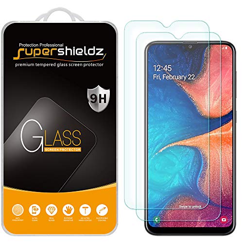 Product Cover (2 Pack) Supershieldz for Samsung Galaxy A20 Tempered Glass Screen Protector, Anti Scratch, Bubble Free