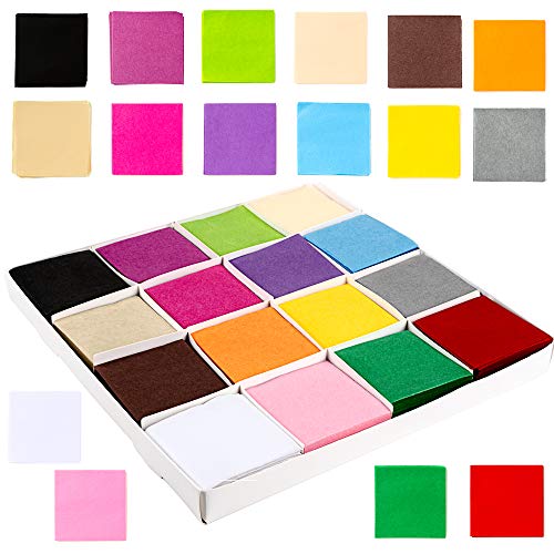Product Cover Exquiss 6400 Sheets Tissue Paper Squares 2.2 inch Bulk 16 Colors for Art Paper Craft Scrunch Art Kids Craft DIY Craft Tracing Scrapbooking Embellishments Rainbow School Supplies with Storage Box