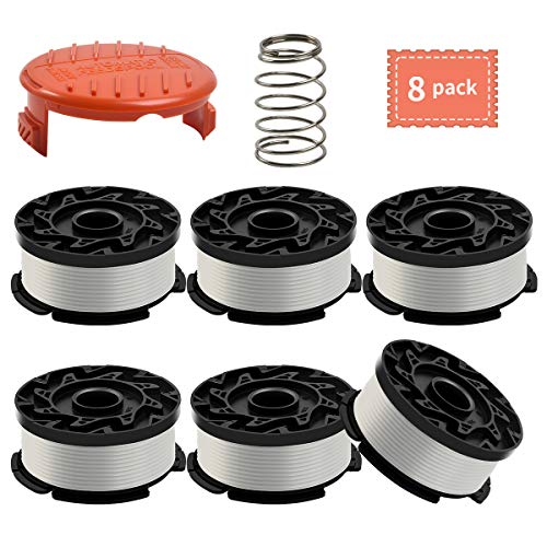 Product Cover Generep Weed Eater Spool for Black and Decker AF-100 ,30 Feet/0.065 Inches Line String Trimmer Autofeed System Replacement Spool (6 Spool,1 Cap,1 Spring)