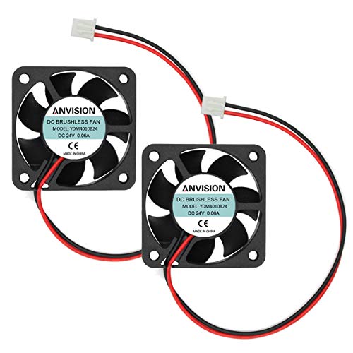 Product Cover ANVISION 2-Pack DC 24V 40mm x 10mm Brushless Cooling Fan, Dual Ball Bearing, YDM4010B24
