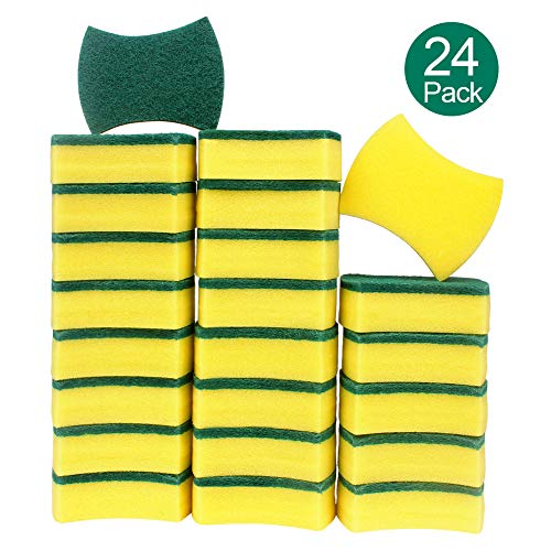 Product Cover esafio 24 Pack Non-Scratch Scrub Sponge, Super Absorbent Multi-Use Cleaning Sponges for Kitchen, Dishes, Bathroom, Car Wash
