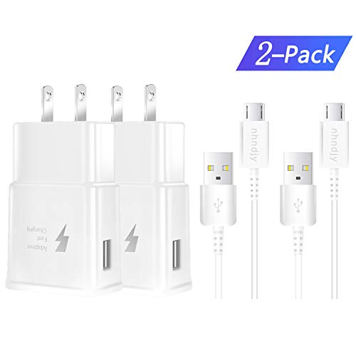 Product Cover Adaptive Fast Charger, for Samsung Galaxy S7 S7 Edge S6 S6 Edge LG G2 G3 G4 [2 fast chargers + 2 micro cables] Fast Charger for Samsung Galaxy S7.