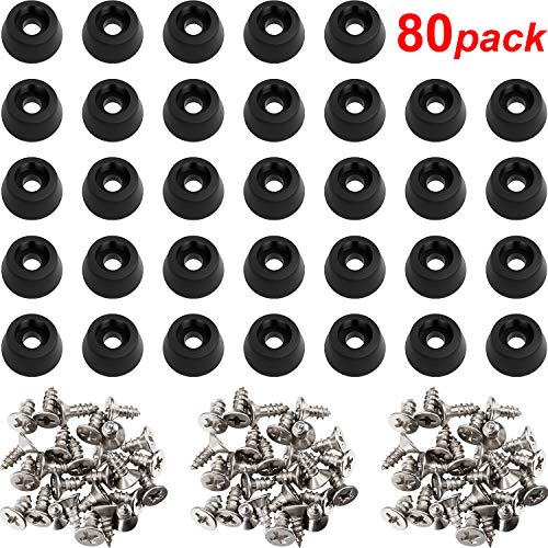 Product Cover 80 Pieces Soft Cutting Board Rubber Feet with Stainless Steel Screws, 0.28 x 0.59 (HD), Soft, Non Slip, Non Marking, Anti-Skid, Fine Grips for Furniture, Electronics and Appliances
