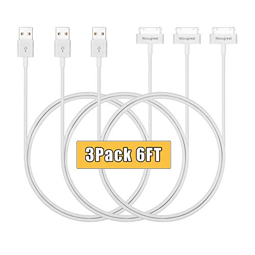 Product Cover iPhone Charger 30 Pin Cable 6FT to USB Sync for iPhone 4 / 4S,iPad 1/2/3, iPod Touch, iPod Nano iPhone 3G / 3GS Case(3-Pack)