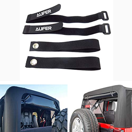 Product Cover Upgrade Universal Soft Top Sunrider Straps and Window Roll Up Snap Straps, Especially for Jeep Wrangler 2007-up