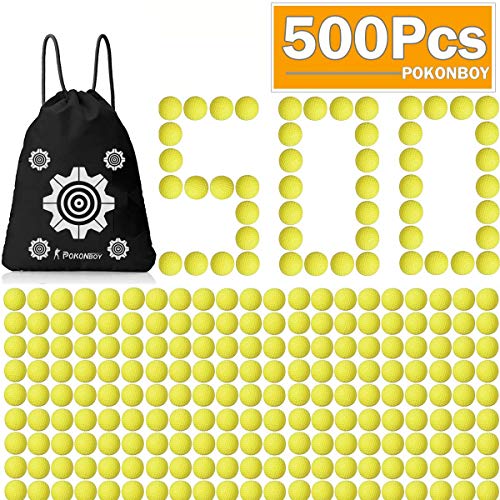 Product Cover POKONBOY Upgraded 500-Round Balls Refill Pack Compatible with Nerf Rival Apollo, Zeus, Atlas and Artemis Blasters (Storage Bag Included)