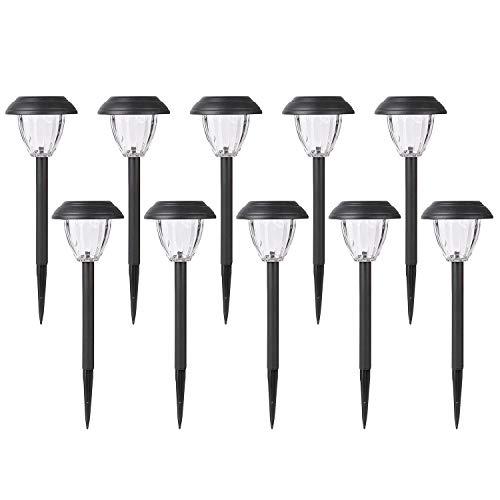 Product Cover HECARIM Solar Lights Outdoor, 10 Pack Solar Pathway Lights, Solar Powered Garden Lights, Waterproof LED Solar Landscape Lights for Walkway, Pathway, Lawn, Yard and Driveway...