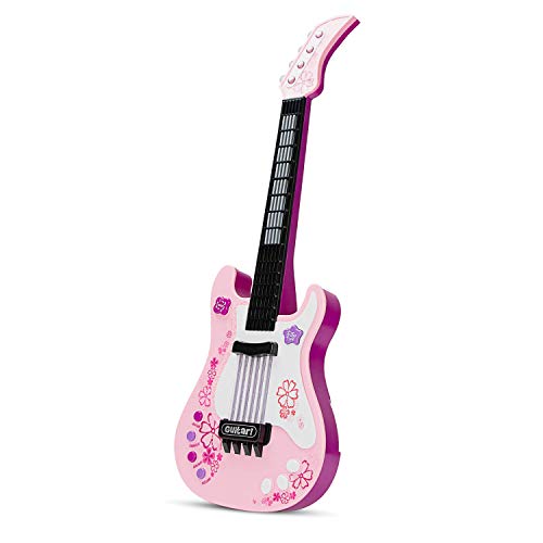 Product Cover aPerfectLife Kids Electric Toy Guitar with Vibrant Sounds No String Musical Instruments Educational Toy for Beginner Boys Girls Toddlers (Pink)