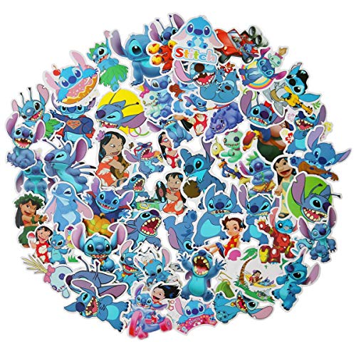 Product Cover 55pcs Cartoon Lilo & Stitch Laptop Vinyl Stickers car sticker For Snowboard Motorcycle Bicycle Phone Computer DIY Keyboard Car Window Bumper Wall Luggage Decal Graffiti Patches (Cartoon Lilo & Stitch)