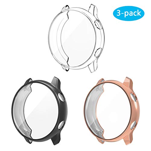 Product Cover 3 Pack Compatible Samsung Galaxy Watch Active Screen Protector Case Cover,YiJYi Ultra Slim Soft Full Coverage Bumper[Sractch-Proof] Protection(Not for Active 2)