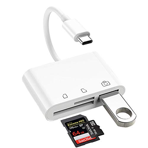 Product Cover USB C to SD Card Reader- KLTRUST USB Camera Connection Kit, USB C to USB OTG Adapter, Type C Micro SD Card Reader for New iPad Pro 11