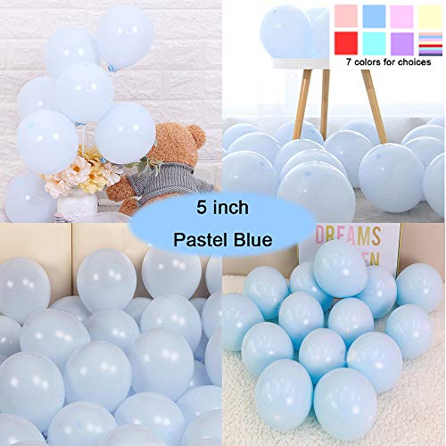 Product Cover Party Pastel Balloons 200 pcs 5 inch Macaron Candy Colored Latex Balloons for Birthday Wedding Engagement Anniversary Christmas Festival Picnic or any Friends & Family Party Decorations-pastel blue