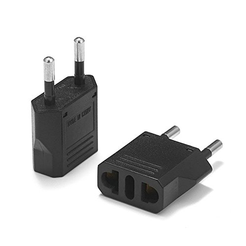 Product Cover United States to Israel Travel Power Adapter to Connect North American Electrical Plugs to Israeli outlets For Cell Phones, Tablets, Laptops, eReaders, and More (2-Pack, Black)