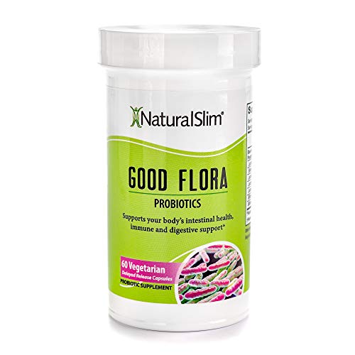 Product Cover NaturalSlim Good Flora Probiotic Supplement for Men & Women - 7 Powerful Probiotic Strains & Lactobacillus Acidophilus - Supports Digestive & Gut Health - 60 Organic Vegetarian Capsules