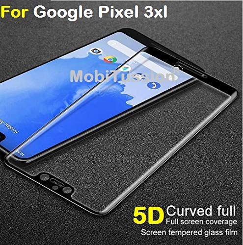Product Cover MobiTussion® 5D Curved Edge-to-Edge 9H Tempered Glass Screen Protector for Google Pixel 3XL / Pixel 3 XL