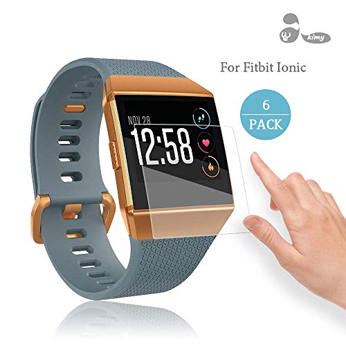 Product Cover Akimy for Fitbit Ionic Screen Protector [6-Pack] Full Coverage Flexible TPU Screen Protector HD Crystal Clear Anti-Bubble Unlimited Replacement Film