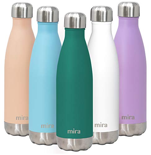 Product Cover MIRA 17 Oz Stainless Steel Vacuum Insulated Water Bottle | Double Walled Cola Shape Thermos | 24 Hours Cold, 12 Hours Hot | Reusable Metal Water Bottle | Leak-Proof Sports Flask | Coastal Green