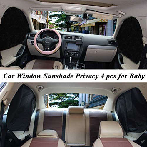 Product Cover ZATOOTO Car Side Window Sun Shades - 4 Pcs Front Rear Magnetic Privacy SunShades Black Silver SUV Windshield Curtain for Baby Kids